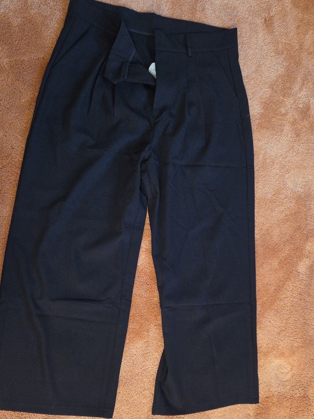 Men's Black Pleated Dress Pants